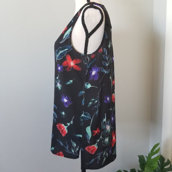 c & e floral tank blouse M - Picture 3 of 8